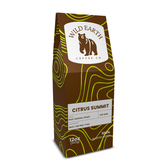 Wild Earth Coffee Co. Citrus Summit coffee bag on a white background